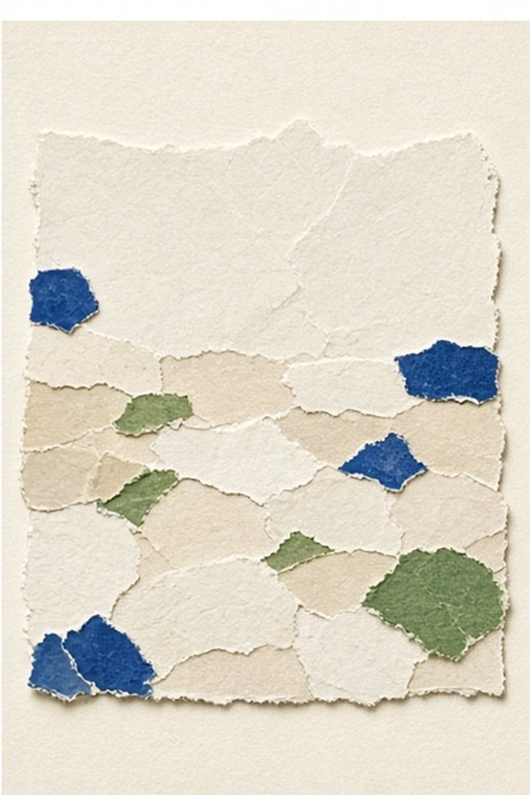 A quiet paper mosaic table arranged as a clear privacy overview
