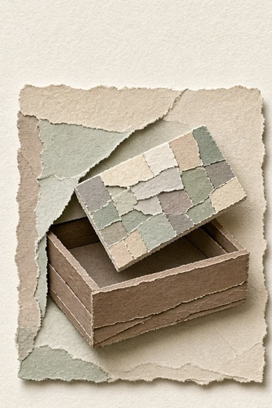 One saved paper tile being gently lifted from a drawer